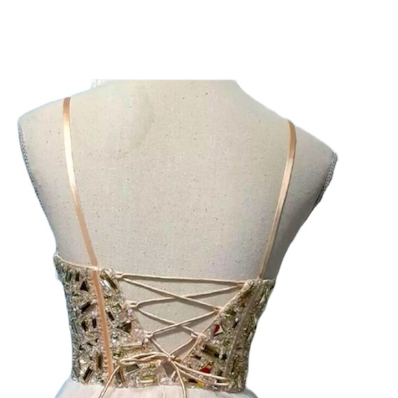Dave & Johnny SZ 1/2 Stunning jeweled dress-boned corset top & full tulle skirt - Picture 3 of 7